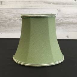 Green Bowed Empire Candle Shade With Oyster Soutache Trim - Lampshade Chandelier Lampshades Clip On Lampshades Retro Lampshade - thumbnail 2
