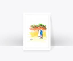 Framed Print, Colorful Abstract Art Africa Inspiration, Kitchen Wall Art, Bedroom Decor, Original Gift - thumbnail 1