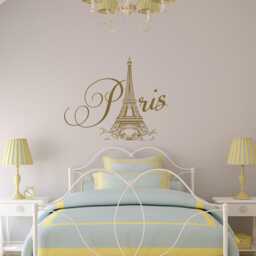 Eiffel Tower Wall Decal Paris Bedroom Decor, France Vinyl Sticker P57 - thumbnail 1