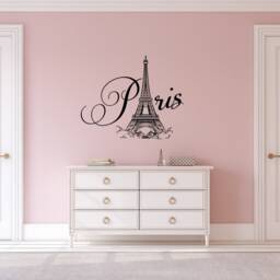 Eiffel Tower Wall Decal Paris Bedroom Decor, France Vinyl Sticker P57 - thumbnail 2