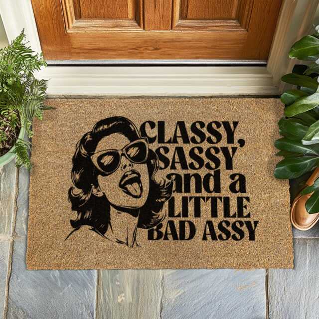 Classy, Sassy, & A Little Bad Assy Doormat - Bold & Fun Welcome Mat With Attitude, Fierce Entryway Rug, Sassy Home Gift Idea Coir - image 1