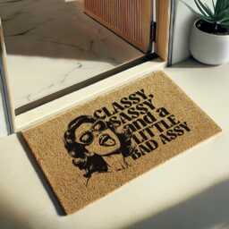 Classy, Sassy, & A Little Bad Assy Doormat - Bold & Fun Welcome Mat With Attitude, Fierce Entryway Rug, Sassy Home Gift Idea Coir - thumbnail 2