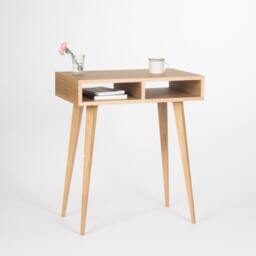 Kuub - Entryway Table, Hallway Small Desk, With Open Shelf, Made Of Oak Wood - thumbnail 3