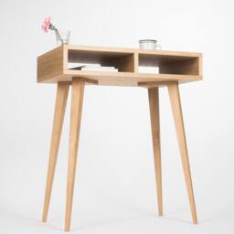 Kuub - Entryway Table, Hallway Small Desk, With Open Shelf, Made Of Oak Wood - thumbnail 2