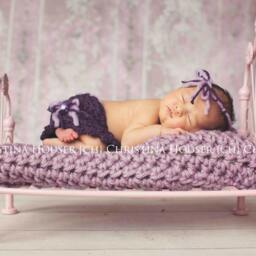 Lavender & Cream Baby Blanket Set Newborn Photography Props - thumbnail 4