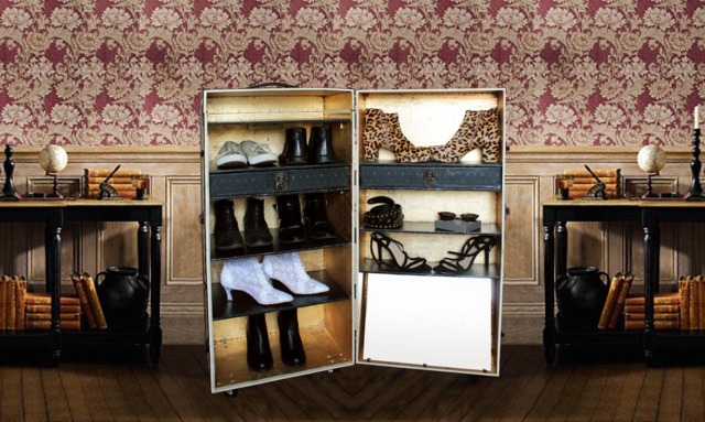 Unique Wardrobe Steamer Trunk - Storage Cabinet Furniture Vintage Style Luxury Shoe Rack _ Monroe - image 1
