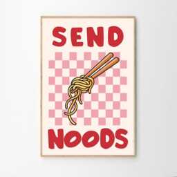 Pink Pasta Club Art Canvas Poster, Trendy Wall Art, Kitchen Aesthetic Decor, Retro Home Printed Gift - thumbnail 2