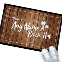 Personalised Beach Hut Door Mat - Wood Effect 60 X 40cm - Seaside Entrance Nautical Accessories - thumbnail 2