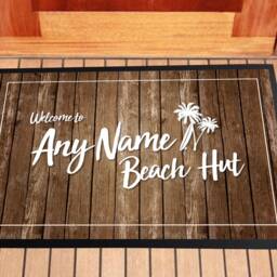 Personalised Beach Hut Door Mat - Wood Effect 60 X 40cm - Seaside Entrance Nautical Accessories - thumbnail 3