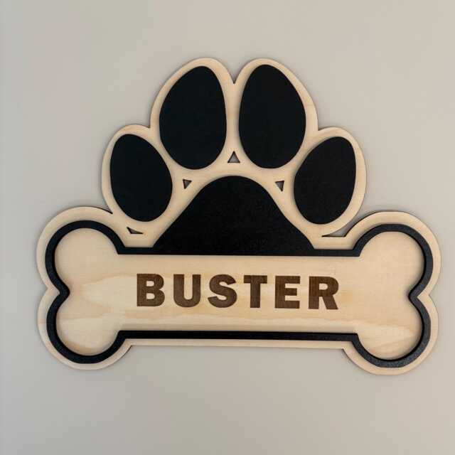 Personalised Wooden Dog Name Sign Custom Pet Wall Decor - image 1