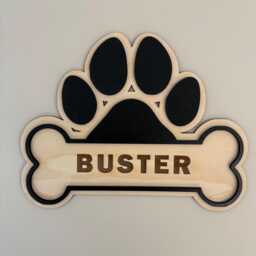 Personalised Wooden Dog Name Sign Custom Pet Wall Decor - thumbnail 1