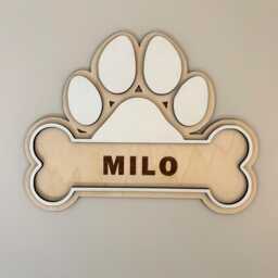 Personalised Wooden Dog Name Sign Custom Pet Wall Decor - thumbnail 2