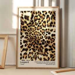 Leopard Print Art Canvas Poster, Trendy Wall Art, Apartment Aesthetic Decor, Retro Home Printed Gift - thumbnail 1