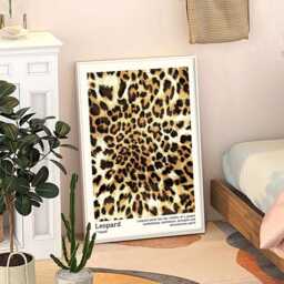 Leopard Print Art Canvas Poster, Trendy Wall Art, Apartment Aesthetic Decor, Retro Home Printed Gift - thumbnail 3