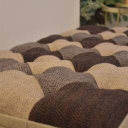 Handmade Tweed Storage Ottoman Bench, Upholstered Footstool With Storage, End Of Bed Custom Wooden Legs, Living Room Furniture - thumbnail 2