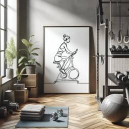 Womens Gym Wall Art Set - 3 Home Prints - Line Drawing Design Fitness Girl Poster Athlete Decor Gymnasium Artwork Weights Gift - thumbnail 3