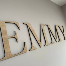 25cm Large Wooden Nursery Name, Children's Room Decor, Oak Alphabet Signs, Baby Letters, Wood Wall Hangings, Gift For Baby - thumbnail 2