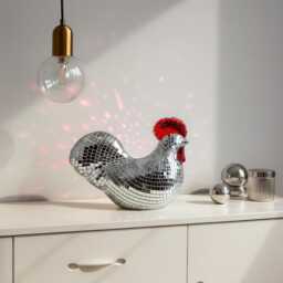 Disco Mosaic Chicken Sculpture - Mirrored Hen Tabletop Decor Personalised Option - thumbnail 3