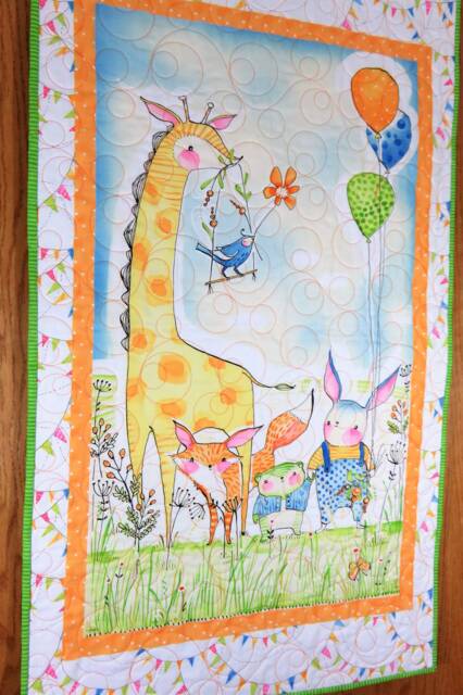Handmade Giraffe Baby Quilt Animal Nursery Wall Hanging - image 1