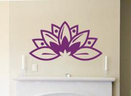Lotus Flower Wall Decal - Vinyl Living Room Decor - thumbnail 1