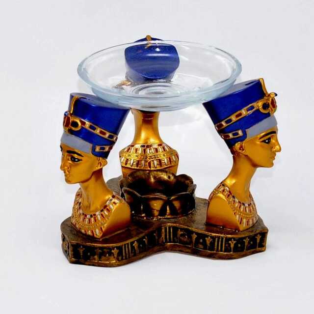 Ancient Egyptians Figures - Horus /Bastet /Nefertiti Oil Perfume Burning 3 Style Brought To You From Egypt With Love - image 1