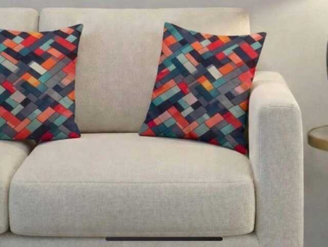 Made By Order Geometric Pattern Abstract Multicoloured Pattern Cushion Covers Any Size On Demand Custom Size - image 1
