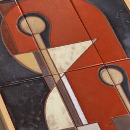 Hand-Painted Ceramic Mural Abstract Female Figures, Mid-Century Modern Art - thumbnail 2