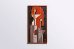 Hand-Painted Ceramic Mural Abstract Female Figures, Mid-Century Modern Art