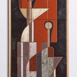 Hand-Painted Ceramic Mural Abstract Female Figures, Mid-Century Modern Art - thumbnail 4