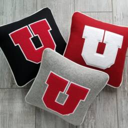 University Of Utah, Black Block U Letterman Pillow, Utah Utes, Go - thumbnail 3