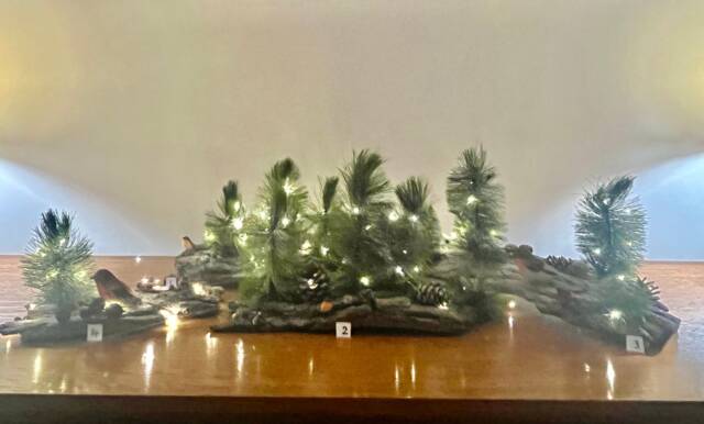 Christmas Table Decoration With Battery Lights, Oak - image 1