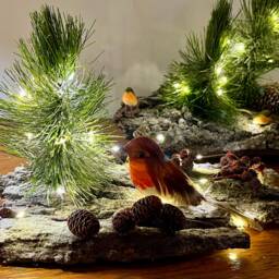 Christmas Table Decoration With Battery Lights, Oak - thumbnail 4