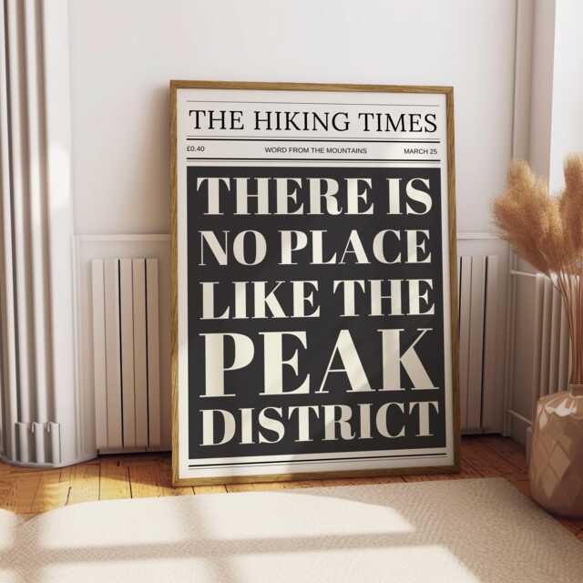 Peak District Print Hiking Times News Poster - image 1