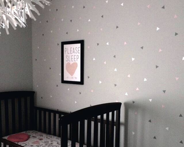 Mini Confetti Triangles - Vinyl Wall Decals 3cm - 1.2 Inch 3-4 Colours Sets Of 198 Stickers Baby Boys Girls Nursery Kids Room D??cor - image 1