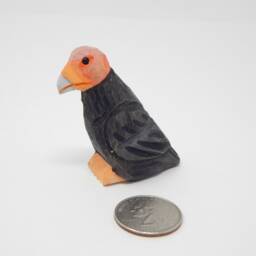 California Condor Wooden Figurine - Hand-Carved Vulture Bird Statue Decor - thumbnail 2