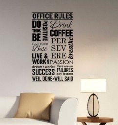 Office Rules Wall Decal Vinyl Sticker Teamwork Business Success Quotes Art Inspire Home Motivational Gift Poster Decor Sign Hq33 - thumbnail 1