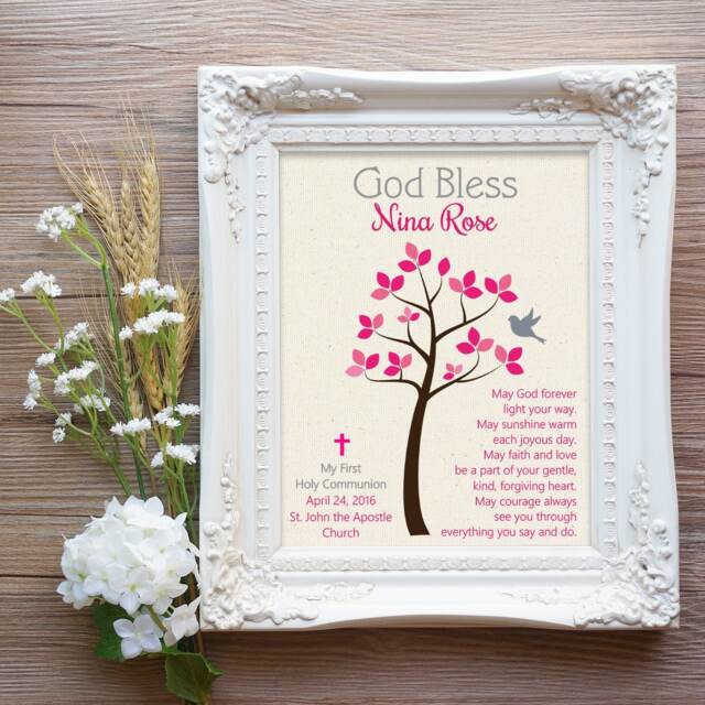Communion Gift For Girl, Keepsake Gift, Blessing Child Prayer Child Religious Poem - image 1