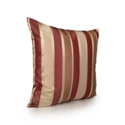 Tan, Light Pinkish Rust Pillow, Throw Pillow Cover, Decorative Cushion Accent Silk Blend, Striped - thumbnail 2