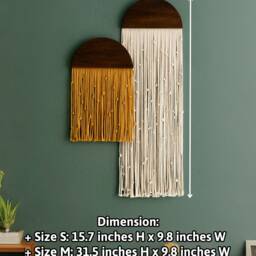 Macrame Hanging Art, Boho Wall Hanging, Yarn Tapestry, Decor Living Room, Mid Century Home, Gift For Her, Tapestry V45 - thumbnail 3
