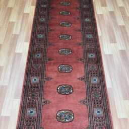 2.6x8 Pink Color Bokhara Rug - Runner Hallway Luxury Bukhara Fine Quality Woolen Afghan - thumbnail 3