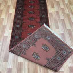 2.6x8 Pink Color Bokhara Rug - Runner Hallway Luxury Bukhara Fine Quality Woolen Afghan - thumbnail 4