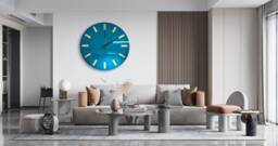 Large Mirrored Acrylic Wall Clock Custom Colors, Modern Art