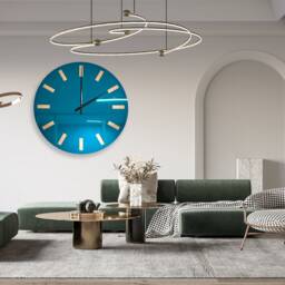 Large Mirrored Acrylic Wall Clock Custom Colors, Modern Art - thumbnail 2