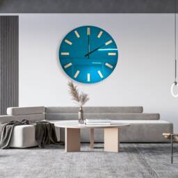 Large Mirrored Acrylic Wall Clock Custom Colors, Modern Art - thumbnail 3