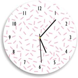 Sprinkles Wall Clock - Confetti Decor Pink & White Nursery - thumbnail 1