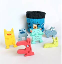 Personalised Stacking Toy Wooden 3rd Birthday Monster Game Educational Toddler Christmas Gift