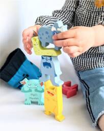 Personalised Stacking Toy Wooden 3rd Birthday Monster Game Educational Toddler Christmas Gift - thumbnail 2