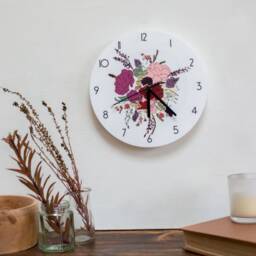 Floral Bouquet Acrylic Wall Clock - Family New Home Gift Illustrated - thumbnail 3