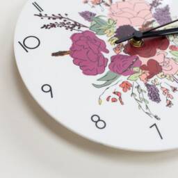 Floral Bouquet Acrylic Wall Clock - Family New Home Gift Illustrated - thumbnail 4