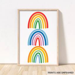 Playroom Print Set - Six Rainbow Prints Decor Posters Art Play Area Corner Unframed - thumbnail 3